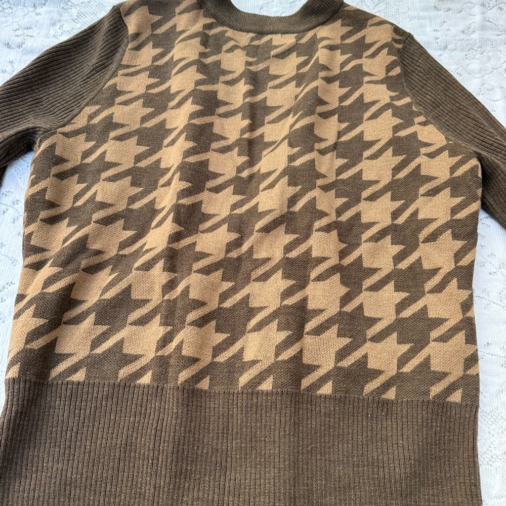Halogen Brown Houndstooth Cardigan - Picture 8 of 8